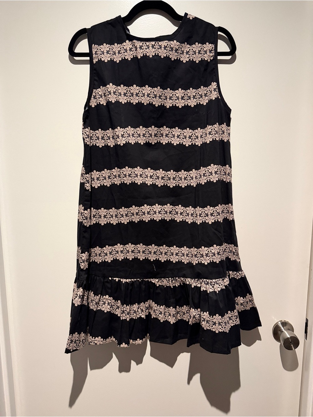 The Lulo Project Black Mini Dress with Cream Floral Lace Detail - Picture 5 of 5